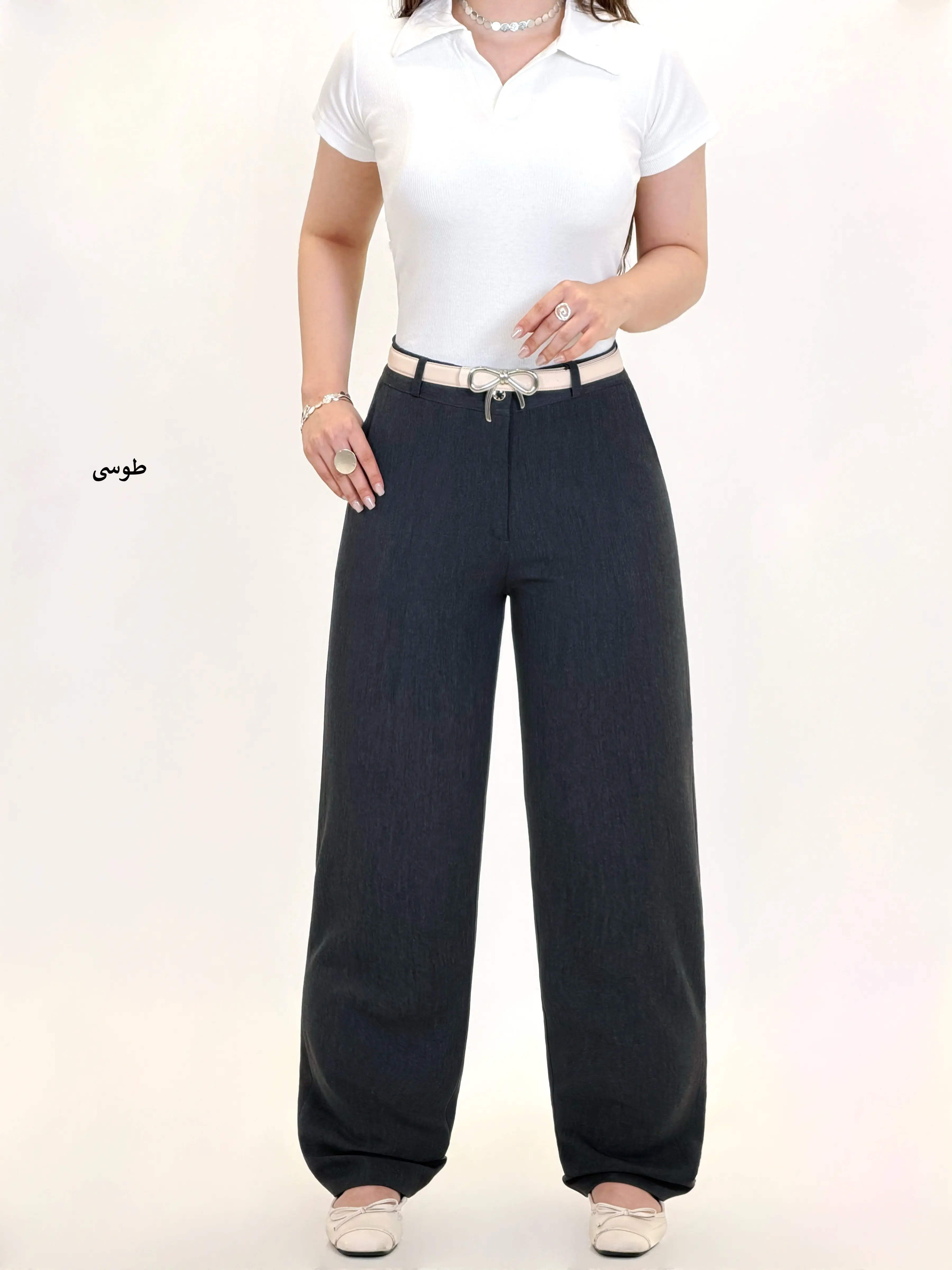 7167-شلوار گاباردین راسته یاس